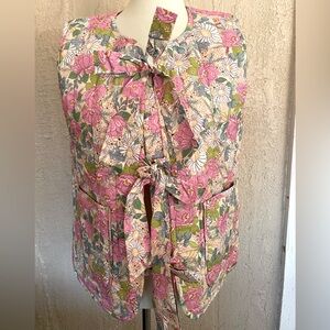 JODIFL Floral Vest with Pink and Green Accents
